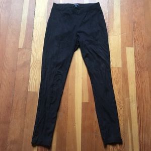 Anthropologie Black Faux-suede leggings size small